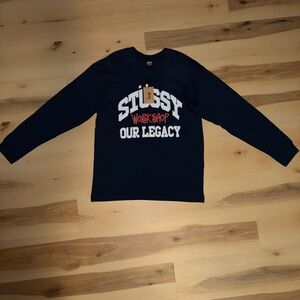 Stussy Navy Blue Workshop Legacy Long Sleeve